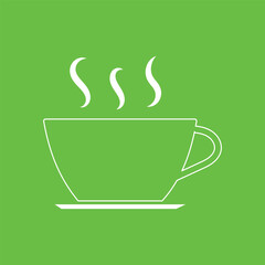coffee cup icon vector, line sign. coffee cup with plate vector outline sign. Vector illustration. Eps file 67.