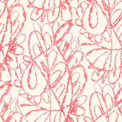 Abstract seamless pattern with watercolor drawing in doodle style.