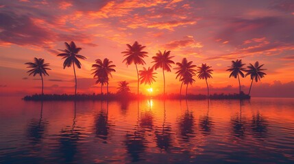 Sunset over the lagoon as the sky turns img