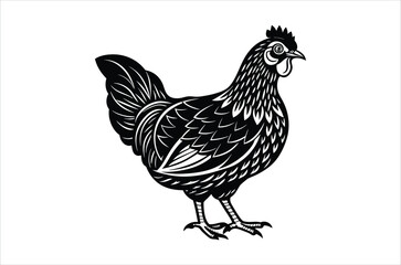 hen and chicken, chicken vector,  icon vector illustration, chicken  silhouette of a chicken isolated on a white background,  eps,  png,  svg,  vector 