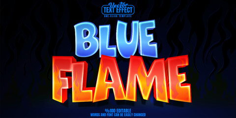 Flame editable text effect, customizable cartoon and fire 3d font style