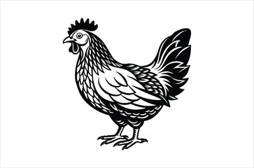 hen and chicken, chicken vector,  icon vector illustration, chicken  silhouette of a chicken isolated on a white background,  eps,  png,  svg,  vector 
