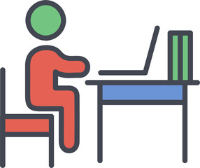 Studying Desk Vector Icon