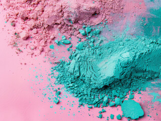 Pink and Teal Powder Background, Generative AI Illustration