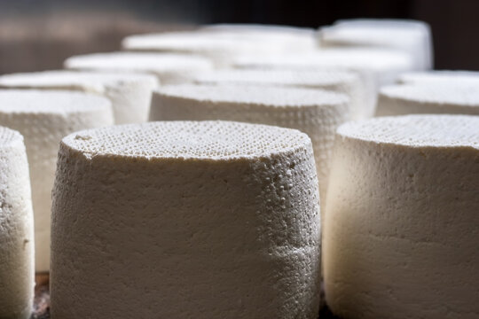 Close up of ricotta cheese focused on foreground 