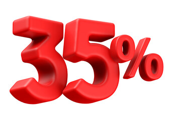 35 Percent Off Sale Red Number 3D