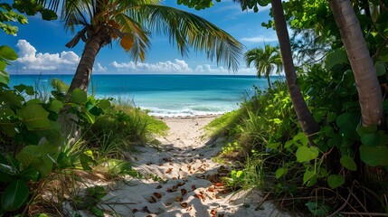 The sandy path leading to a secluded beach