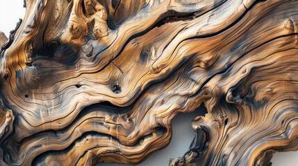 Teakwood design and decoration on a white backdrop