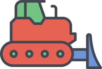 Bulldozer Vector Icon