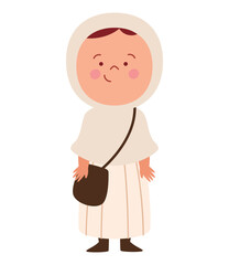 girl muslim worshiper wearing a white hijab