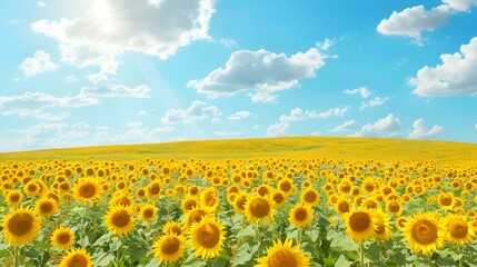 The beautiful view of a field with blooming image