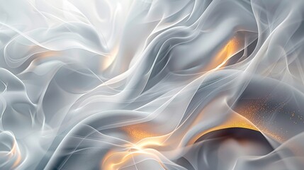 Obraz premium Abstract flowing waves with gold accents in a smooth, ethereal design. Perfect for elegant and modern concepts.