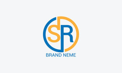 SR letter logo design