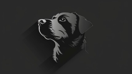  Minimalist logo featuring a dog with a leash shadow, use as pet care branding and marketing, clean lines, without any background elements, vector, Adobe