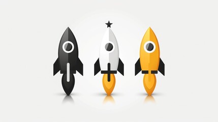  Minimalist logo featuring a rocket with a star shadow, use as space branding and marketing, clean lines, without any background elements, vector, Adobe