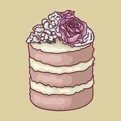 mini cake with mascarpone and rose