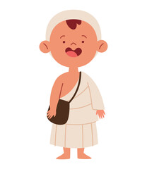 boy wearing white clothes for umrah pilgrimage