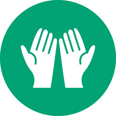 Hands glyph circle icon