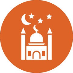 Landscape glyph circle icon