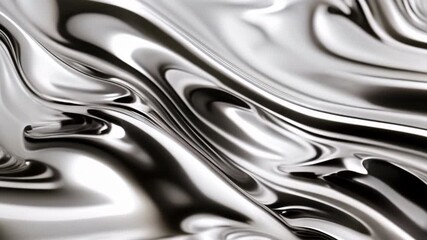 Silver metal fluid, glossy flowing chrome mirror water effect liquid abstract video background
- Powered by Adobe