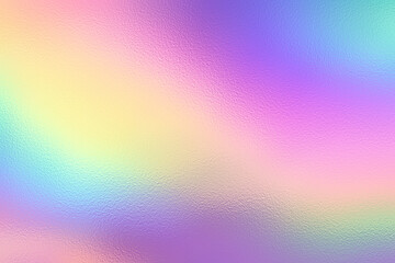 Colorful iridescent, holographic rainbow foil texture background. 
