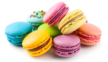 Fototapeta premium colorful macaroons isolated on white background