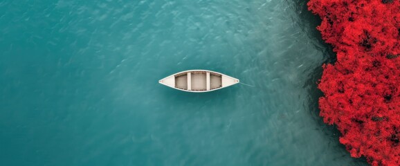 Obraz premium Scenic drone shot of Red Lotus Sea in Udon Thani