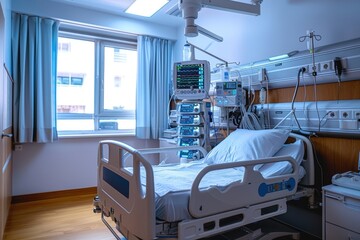 Modern Hospital Room with Advanced Medical Equipment
