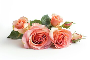 Naklejka premium Pink roses bouquet isolated on white background