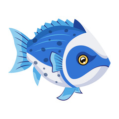 A flat style icon of piranha fish

