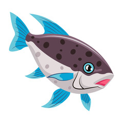 A flat style icon of cichlid fish 

