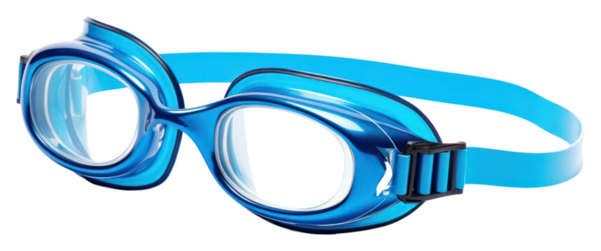Blue swimming goggles equipment