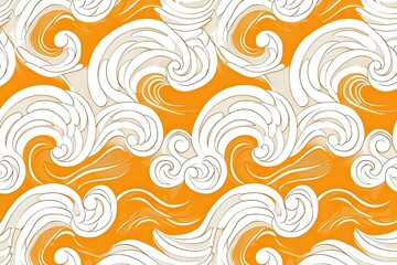 Fototapeta premium Golden Waves Abstract Seamless Pattern