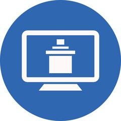 Online voting glyph circle icon