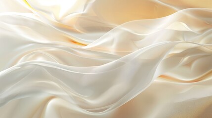 Fototapeta premium Silk fabric with elegant folds, softly lit, creating a chic, luxurious aesthetic, exuding sophistication and grace