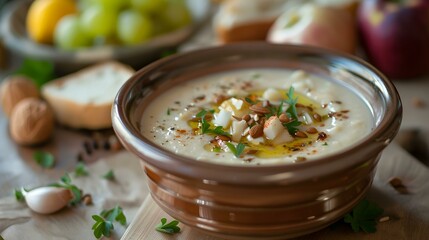 Ajoblanco is a cold almond soup refreshing img