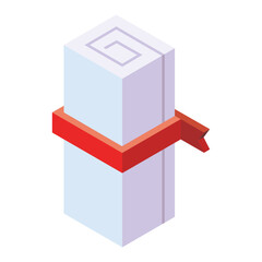 isometric 3D bachelor diploma certificate