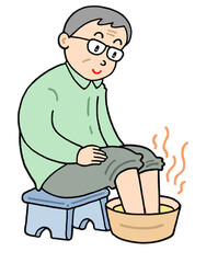 健康のイラスト - 足浴・足湯・血行促進・冷え対策・リラクゼーション