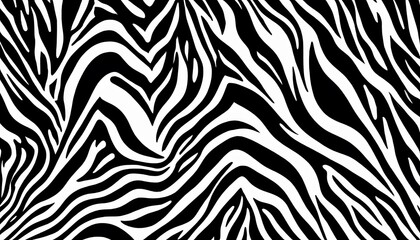 Wavy and swirled brush strokes vector seamless pattern. Bold curved lines and squiggles ornament. Seamless horizontal banner with doodle bold lines. Black and white wallpaper