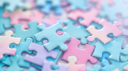 Minimalist Blurred Background: jigsaw puzzle pieces.