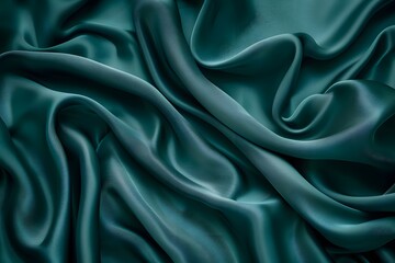 Obraz premium Luxurious Emerald Green Silk Fabric with Elegant Folds