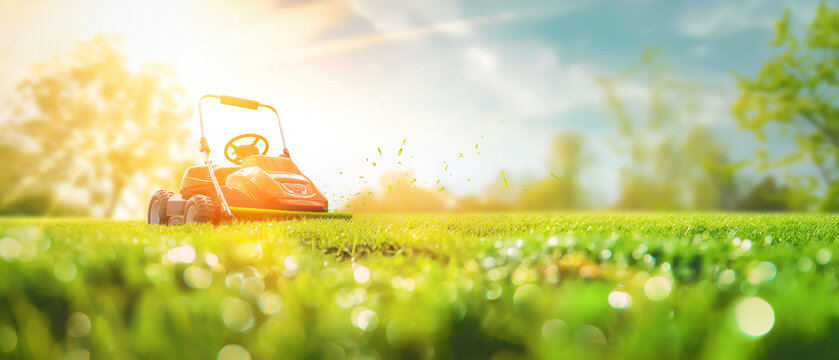 tactor, grass in the garden