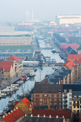 Aerial view of the skyline of Copenhagen, Denmark