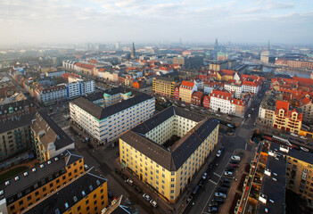 Fototapeta premium Aerial view of the skyline of Copenhagen, Denmark
