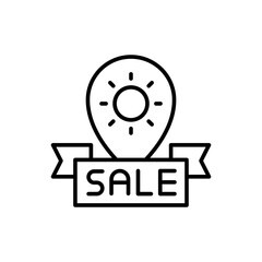 Summer sale outline icons, minimalist vector illustration ,simple transparent graphic element .Isolated on white background