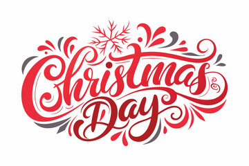 Happy Christmas Day Typography T-Shirt Design  isolated on a white background.