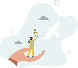 Natural habitat protection and biodiversity care. Sustainable future.flat design.illustration with people.