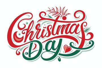 Happy Christmas Day Typography T-Shirt Design  isolated on a white background.