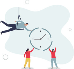 Time management or project management to control team to complete tasks or strategic planner to manage resources to complete work in deadline.flat design.illustration with people.