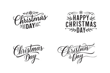 Happy Christmas Day Typography T-Shirt Design isolated on a white background.